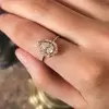 Handmade Halo Design 0.75 CT Pear Cut Engagement Ring