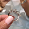 3ct Cushion Cut White Sapphire Half Wedding Band