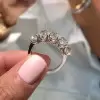 3ct Cushion Cut White Sapphire Half Wedding Band