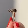 Bezel Setting Sterling Silver Engagement Ring