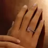 3.5ct Radiant Cut White Sapphire Engagement Ring
