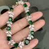 18ctw Heart Cut Emerald Statement Bracelet