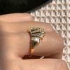 1.6ctw Baguette Cut White Sapphire V-Shape Band Ring