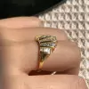 1.6ctw Baguette Cut White Sapphire V-Shape Band Ring
