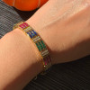 12ctw Princess Cut Multi-color Sapphire Vintage Bracelet