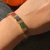 12ctw Princess Cut Multi-color Sapphire Vintage Bracelet