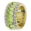 7.8ct Emerald Cut Peridot Eternity Wedding Band