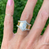 4.5ctw Marquise Cut White Sapphire Pave Accents Wide Band Ring
