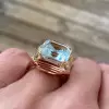 Vintage 16ctw Emerald Cut Aquamarine Ring