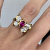 1.2ct Pear Cut Ruby Art Deco Bow Ring