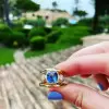 3ctw Cushion Cut Sapphire Three-Stone Ring