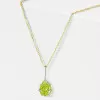 10.2ct Pear Cut Peridot Pendant Necklace
