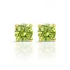 2ct Round Cut Peridot Double Under Halo Stud Earrings