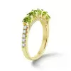 1.2ct Five-Stone Round Cut Peridot Wedding Band