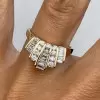 1.6ctw Baguette Cut White Sapphire V-Shape Band Ring
