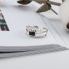925 Sterling Silver Handmade Stacking Rope Black Sapphire Ring