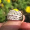 2ct Multi-Row Round Cut White Sapphire Cocktail Ring in Rose Gold