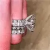 9.5ct Cushion Cut White Sapphire 2pcs Bridal Set