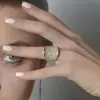 3ctw White Sapphire Paved Saddle Cocktail Ring