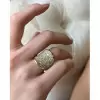 3ctw White Sapphire Paved Saddle Cocktail Ring