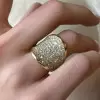 3ctw White Sapphire Paved Saddle Cocktail Ring