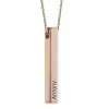 Platinum&Gold&Rose Gold Engraved 3D Bar Sterling Silver Necklace