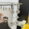 12.5ct Round Cut White Sapphire Drop Earrings