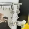 12.5ct Round Cut White Sapphire Drop Earrings