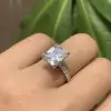 3.5ct Radiant Cut White Sapphire Engagement Ring