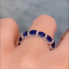 2.25ct Oval Cut Blue Sapphire  Eternity Band