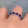 2.25ct Oval Cut Blue Sapphire  Eternity Band