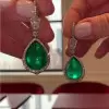 12ctw Pear-shaped Jade Drop Earrings