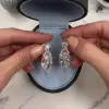 6.2ct Pear Cut White Sapphire Drop Earrings