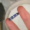 2.25ct Oval Cut Blue Sapphire  Eternity Band