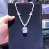 16ct Cushion Cut White Sapphire Pendant Necklace