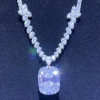 16ct Cushion Cut White Sapphire Pendant Necklace