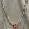 6ct Radiant Cut Padparadscha Sapphire Statement Necklace