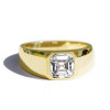 4ct Asscher Cut White Sapphire Men's Signet Ring