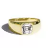 4ct Asscher Cut White Sapphire Men's Signet Ring