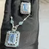 8.4ct Emerald Cut Aquamarine Engagement Ring