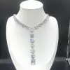 120ctw Multi-cut White Sapphire Statement Necklace