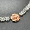 Marquise Cut White Sapphire Rose Necklace