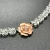 Marquise Cut White Sapphire Rose Necklace