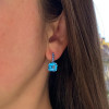 10CTW Asscher Cut Aquamarine Drop Earrings