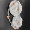 Marquise Cut White Sapphire Rose Necklace