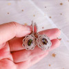 Handmade Curved Halo Rainbow Sapphire Earrings