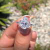 2.5ct Pear Cut White Sapphire Three Stone Wedding Ring Set