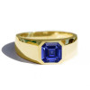 4ct Asscher Cut White Sapphire Men's Signet Ring