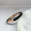 Round Cut Black Sapphire Three Sided Wedding Band