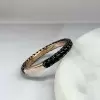 Round Cut Black Sapphire Three Sided Wedding Band